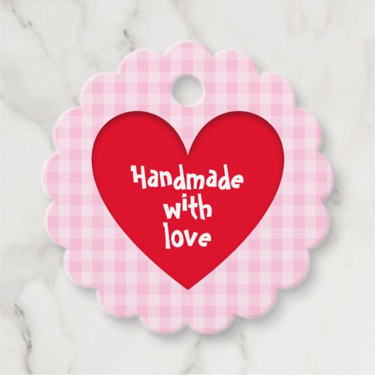 Roze picknick love hart bedankjes labels (Voorkant)