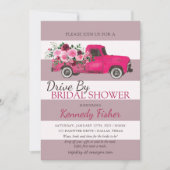  Roze Pickup truck met rozen vrijgezellenfeest Kaart (Voorkant)