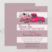  Roze Pickup truck met rozen vrijgezellenfeest Kaart (Voorkant / Achterkant)
