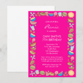 Roze picnic Birthday Kaart (Voorkant / Achterkant)