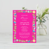 Roze picnic Birthday Kaart (Staand voorkant)