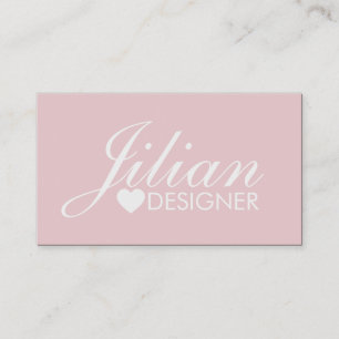 Roze pictogram hart witte salon make-up visitekaar visitekaartje