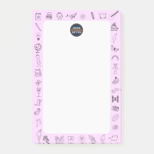 Roze pictogram Mitzvah noot Post-it® Notes (Voorkant)