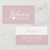 Roze pictogram Witte zalm Visitekaartje (Voorkant / Achterkant)