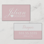 Roze pictogram Witte zalm Visitekaartje (Voorkant / Achterkant)