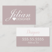 Roze pictogram Witte zalm Visitekaartje (Voorkant / Achterkant)