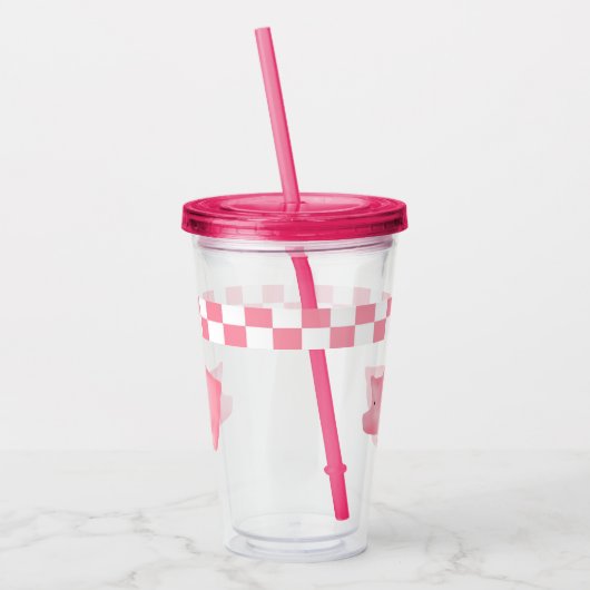 Roze pig acryl drinkbeker (Links)