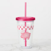 Roze pig acryl drinkbeker (Voorkant)