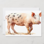 Roze pig bedankkaart (Voorkant)