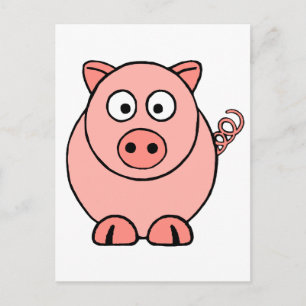 Roze pig briefkaart