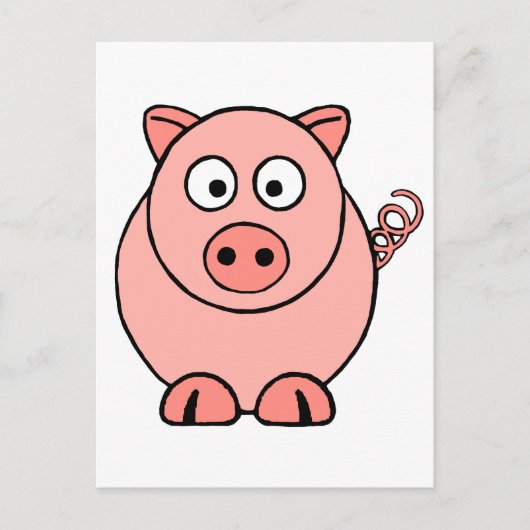 Roze pig briefkaart (Voorkant)