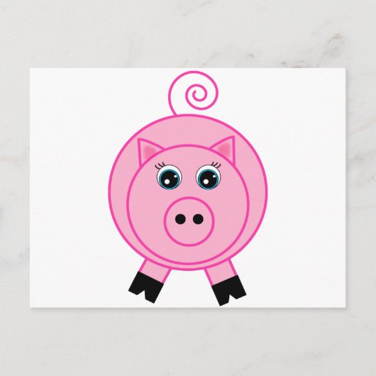 Roze pig briefkaart (Voorkant)