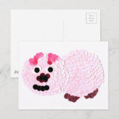 Roze pig briefkaart (Voorkant / Achterkant)