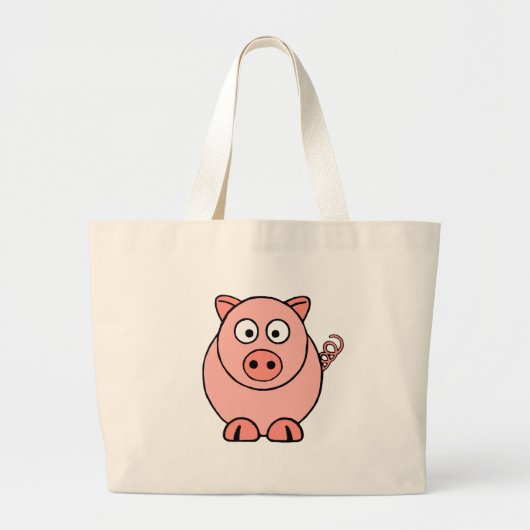 Roze pig grote tote bag (Voorkant)