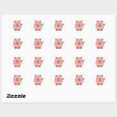 Roze pig hart sticker (Vel)