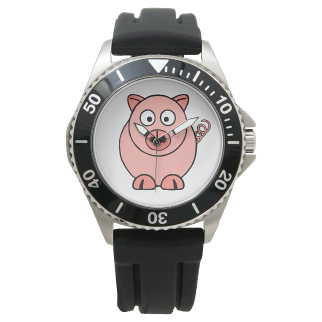 Roze pig horloge (Voorkant)