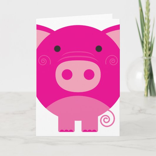 Roze pig kaart (Voorkant)
