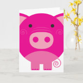 Roze pig kaart (Gele Bloem)