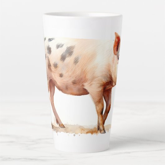 Roze pig latte mok (Voorkant)