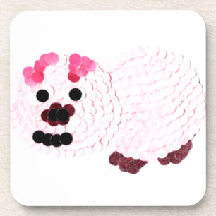 Roze pig onderzetter