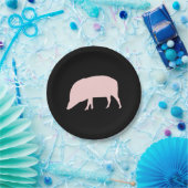 Roze pig papieren bordje (Feest)
