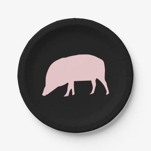 Roze pig papieren bordje (Voorkant)