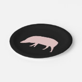 Roze pig papieren bordje (Gekanteld)