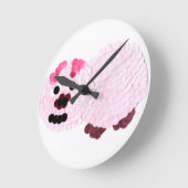 Roze pig ronde klok (Hoek)