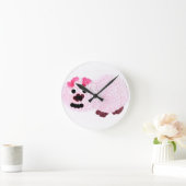 Roze pig ronde klok (Huis)