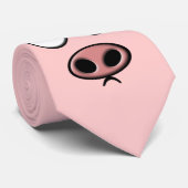 Roze pig stropdas (Opgerold)