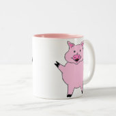 Roze pig tweekleurige koffiemok (Voorkant rechts)
