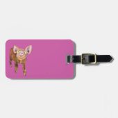 Roze Piggy Bagagelabel (Voorkant horizontaal)