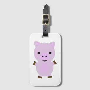 Roze Piggy Bagagelabel