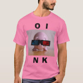 Roze Piggy Bank Funny T-Shirt (Voorkant)