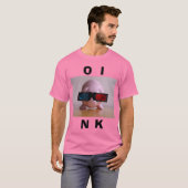 Roze Piggy Bank Funny T-Shirt (Voorkant volledig)