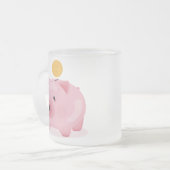 Roze Piggy Bank Matglas Koffiemok (Voorkant links)