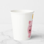 Roze Piggy Bank Papieren Bekers (Rechts)