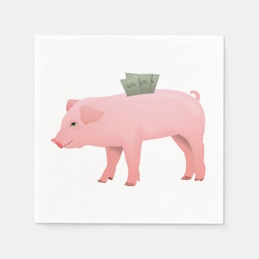 Roze Piggy Bank papieren servetten (Voorkant)