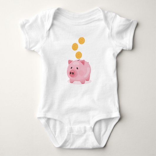 Roze Piggy Bank Romper (Voorkant)