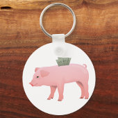 Roze Piggy Bank Sleutelhanger