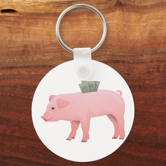 Roze Piggy Bank Sleutelhanger