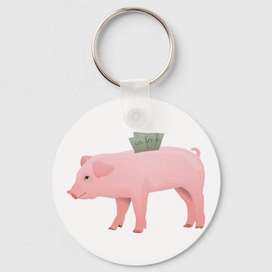 Roze Piggy Bank Sleutelhanger (Voorkant)