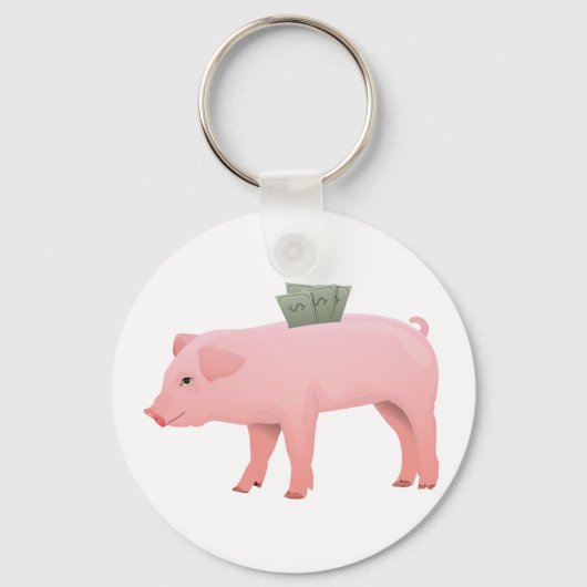 Roze Piggy Bank Sleutelhanger (Achterkant)