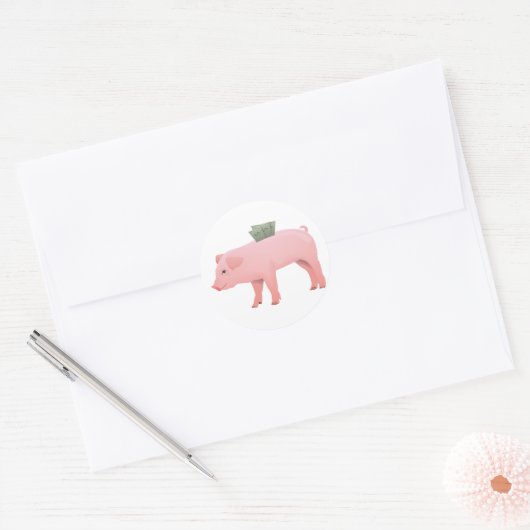 Roze Piggy Bank Stickers (Envelop)