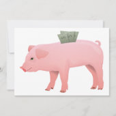 Roze Piggy Bank uitnodigingen (Voorkant)
