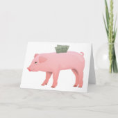 Roze Piggy Bank Wenskaarten Kaart (Voorkant)