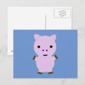 Roze Piggy Briefkaart (Voorkant / Achterkant)