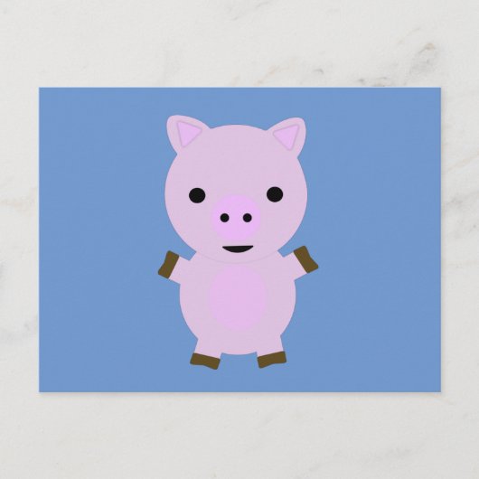 Roze Piggy Briefkaart (Voorkant)
