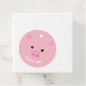 Roze Piggy Gezicht Bedankjes Labels (In situ)
