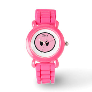 Roze piggy neus polshorloge. horloge